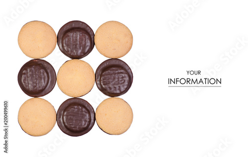 Cookies in chocolate pattern