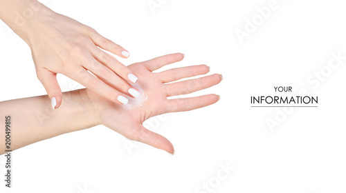 Female hands and hand cream pattern