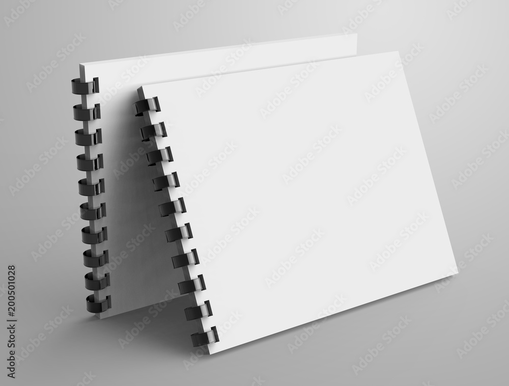 Spiral notebook in 3d render Spiral notebook in 3d render