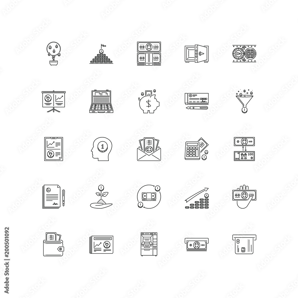 money outline icons 25