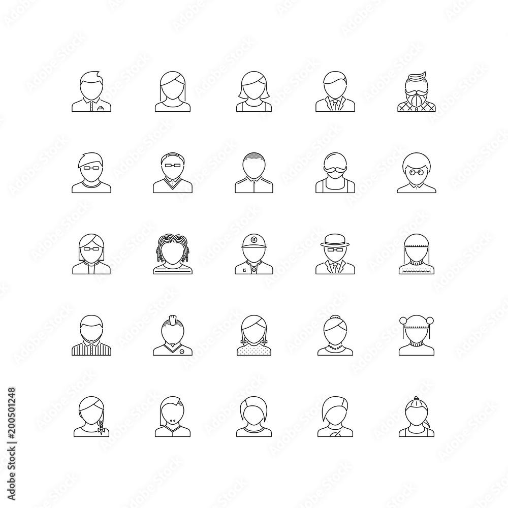 people outline icons 25 people outline icons 25