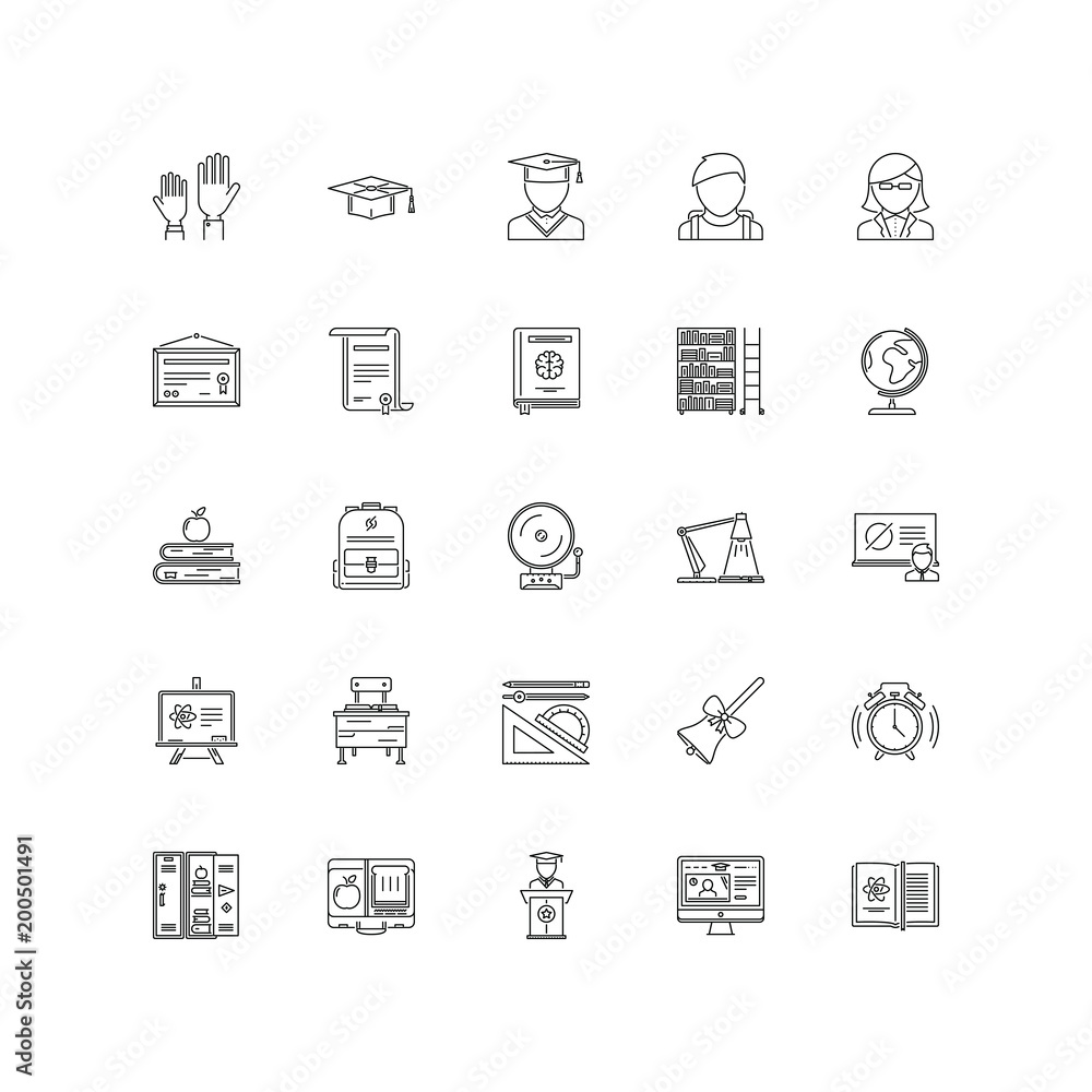school outline icons 25