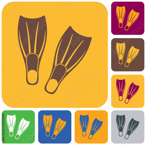 Diving flippers icon
