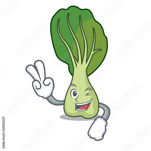 Two finger bok choy character cartoon