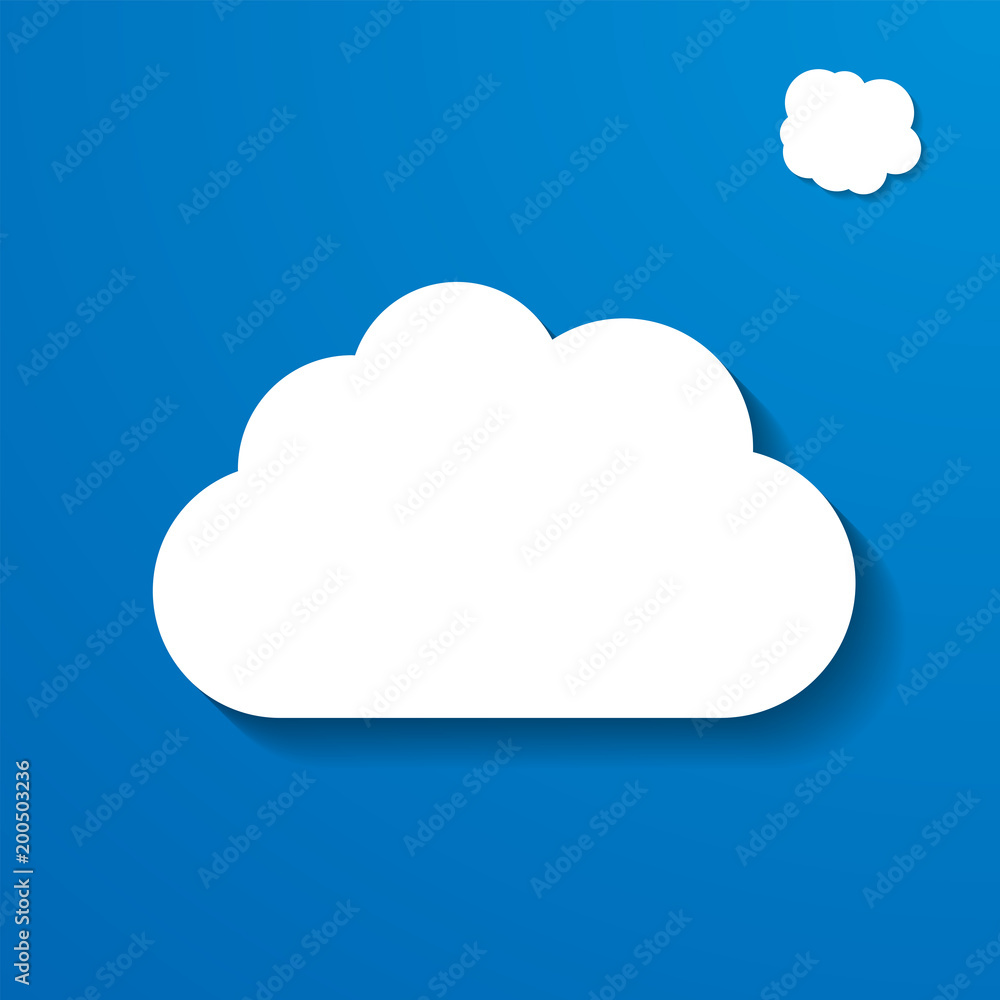 Vector illustration of white paper clouds on a blue sky background Vector illustration of white paper clouds on a blue sky background