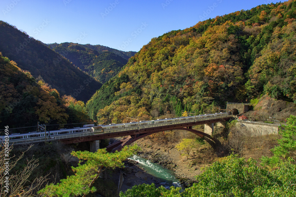 Tunnel and a railway station built with the bridge in Kyoto, Japan Tunnel and a railway station built with the bridge in Kyoto, Japan