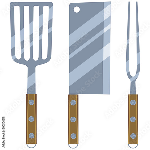 Colorful cartoon bbq cutlery set