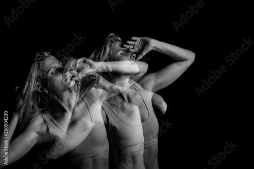 Fotografie Amazing beautiful woman concept dramatic portrait with action