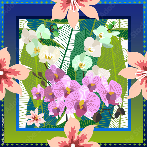 Summer tropical garden. 