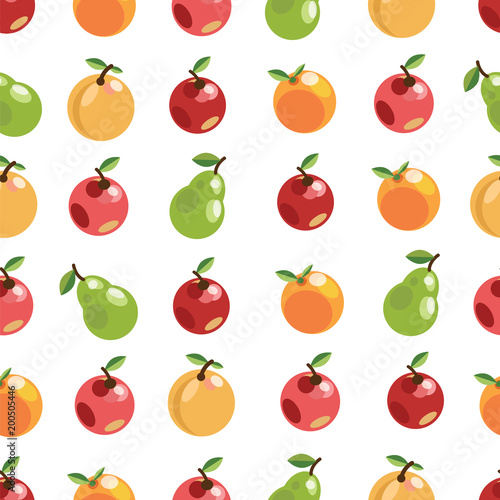 apples pears oranges. seamless pattern