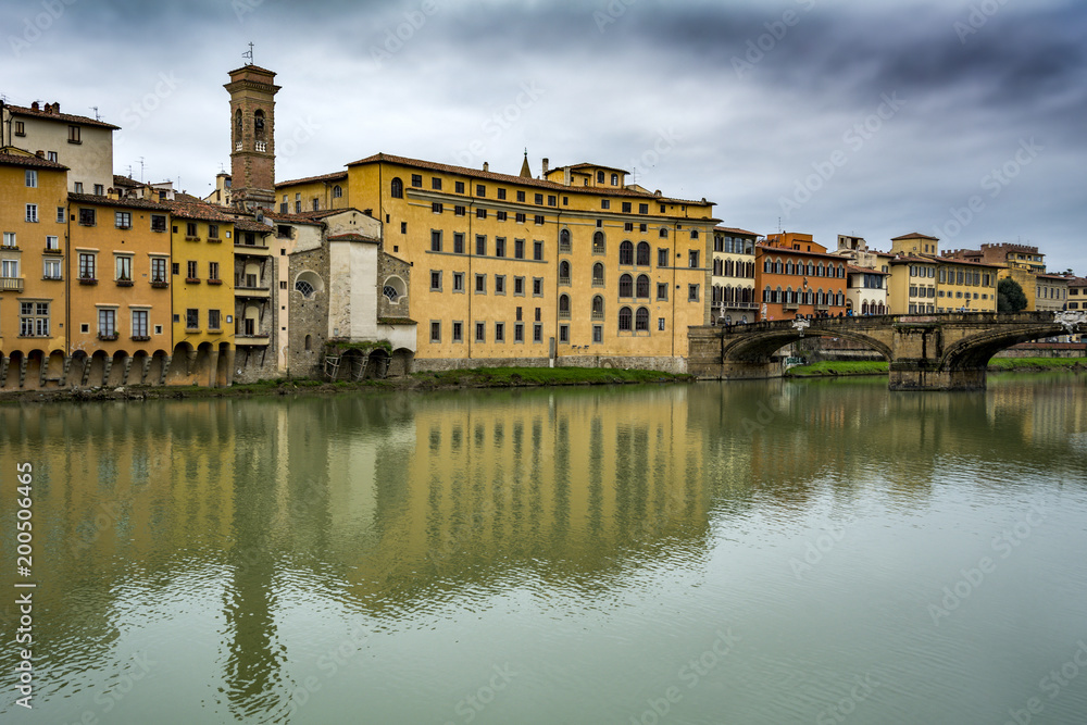 Looking across the Arno river in Florence
