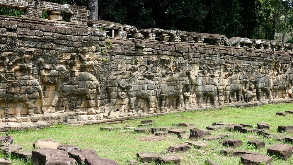 Angkor Steinreliefs, Steinmetzarbeit der Khmer in Kambodscha