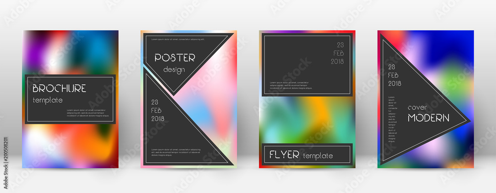Flyer layout. Black splendid template for Brochure, Annual Report, Magazine, Poster, Corporate Presentation, Portfolio, Flyer. Actual colorful cover page.