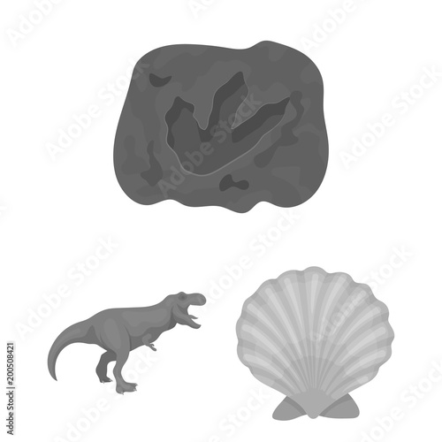 Different dinosaurs monochrome icons in set collection for design. Prehistoric animal vector symbol stock web illustration.