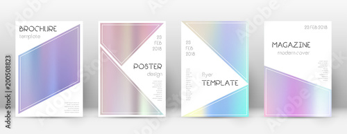 Flyer layout. Triangle beautiful template for Brochure, Annual Report, Magazine, Poster, Corporate Presentation, Portfolio, Flyer. Bizarre pastel hologram cover page.