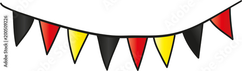 Wimpelkette, Wimpel, Girlande in den Farben von Deutschland, deutsche Fahne, Fan, Fussball, Weltmeisterschaft, Bundestagswahl, deko 