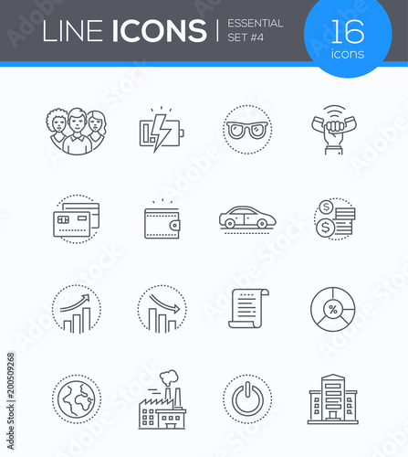Business concepts - modern line design style icons set