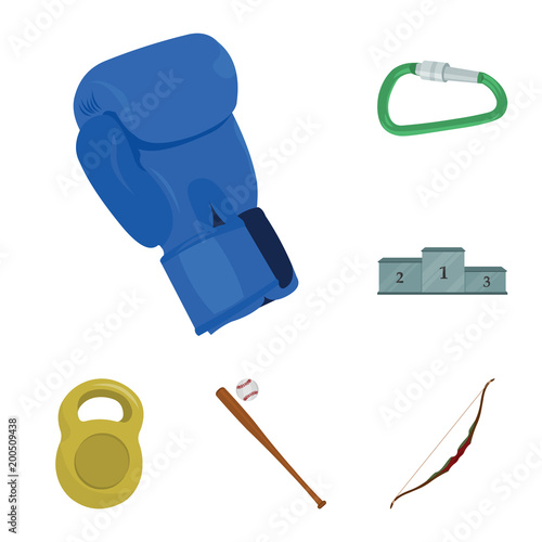 Different kinds of sports cartoon icons in set collection for design. Sport equipment vector symbol stock web illustration.