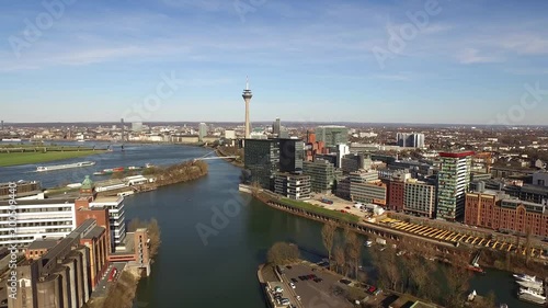 Aerial view of the Dusseldorf Media harbour in Germany - Europe photo