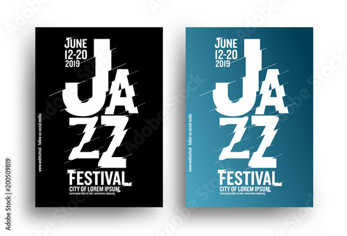 Jazz music poster design template. Creative jazz typography. Background for promotion of music events.