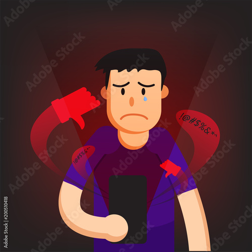 cyber bullying man  background graphic vector illustrations