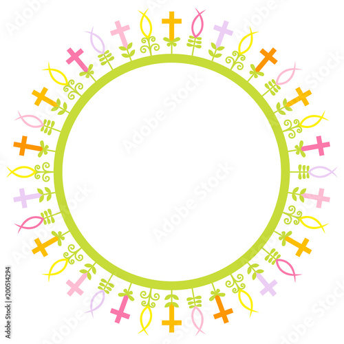 Confirmation Card Crosses & Fishes Frame