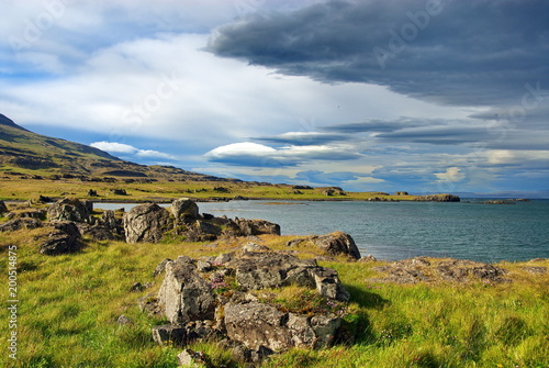 Iceland. Cape Watsness. Sunny and rocky