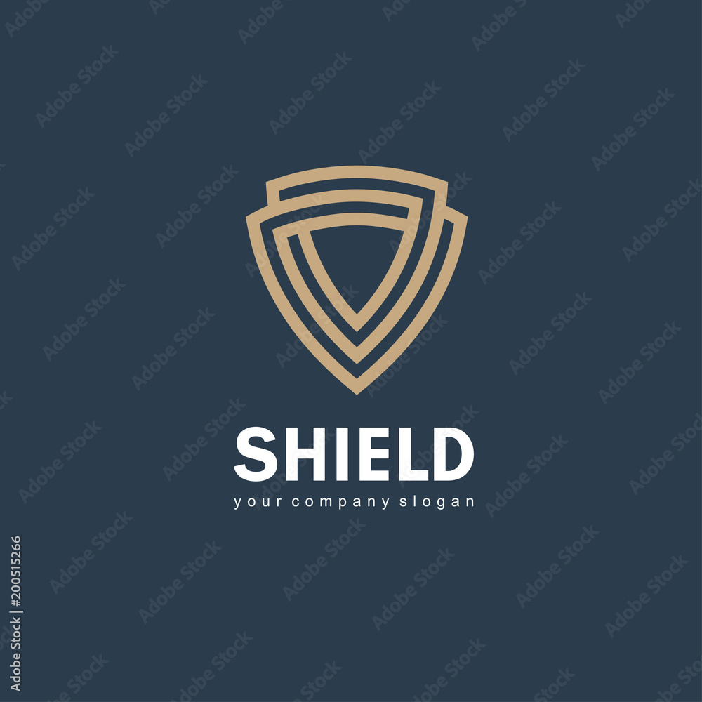 Vector logo design template. Shield sign Vector logo design template. Shield sign