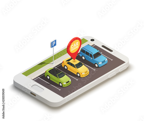 Car Sharing Abstract Design Concept 