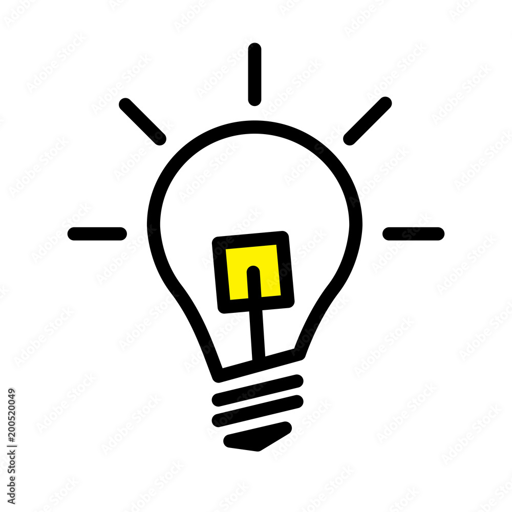 Stockvector Electric LED Light Bulb Lamp. Symbol of bright idea. Linear  vector illustration with editable line | Adobe Stock