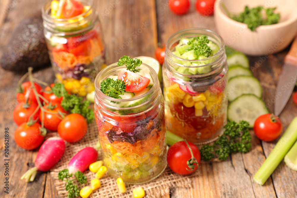 mixed salad in jar mixed salad in jar