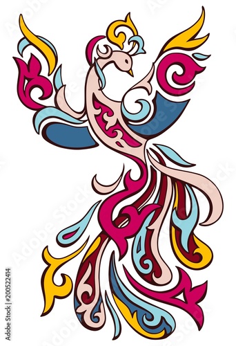 A fabulous bird from Kazakh ornaments