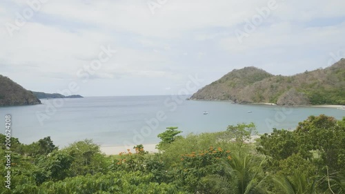 Pan right aerial shot of Pico de loro in Philippines photo