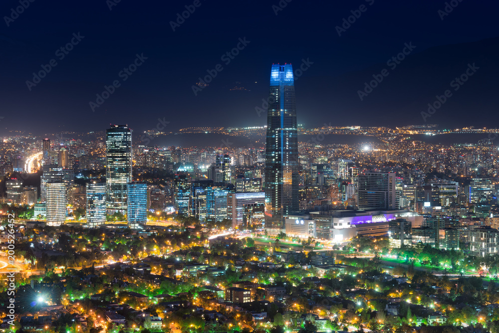 Panoramic view of Santiago de Chile with Costanera Center skyscraper Panoramic view of Santiago de Chile with Costanera Center skyscraper