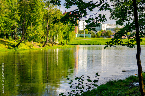 Foto Ponds in park-manors Belkino in the summer, Russia