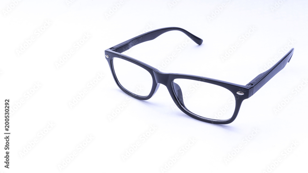 Closeup of glasses or spectacles isolated on white background. Selective focus. Closeup of glasses or spectacles isolated on white background. Selective focus.