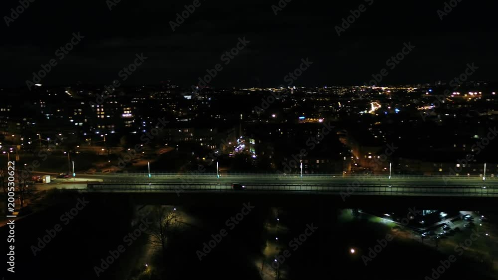 Prague, Czech Republic, night, road, traffic,bridge Prague, Czech Republic, night, road, traffic,bridge