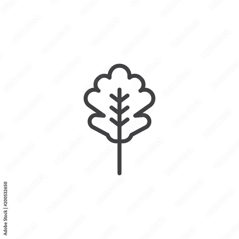 Oak tree leaf outline icon. linear style sign for mobile concept and web design. Leaf simple line vector icon. Symbol, logo illustration. Pixel perfect vector graphics Oak tree leaf outline icon. linear style sign for mobile concept and web design. Leaf simple line vector icon. Symbol, logo illustration. Pixel perfect vector graphics