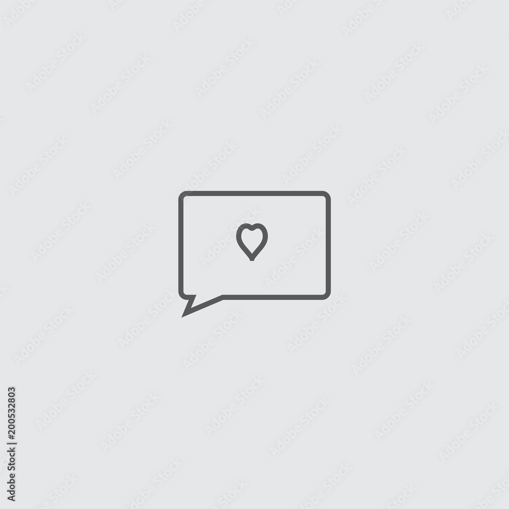 love comment icon isolated on white background love comment icon isolated on white background