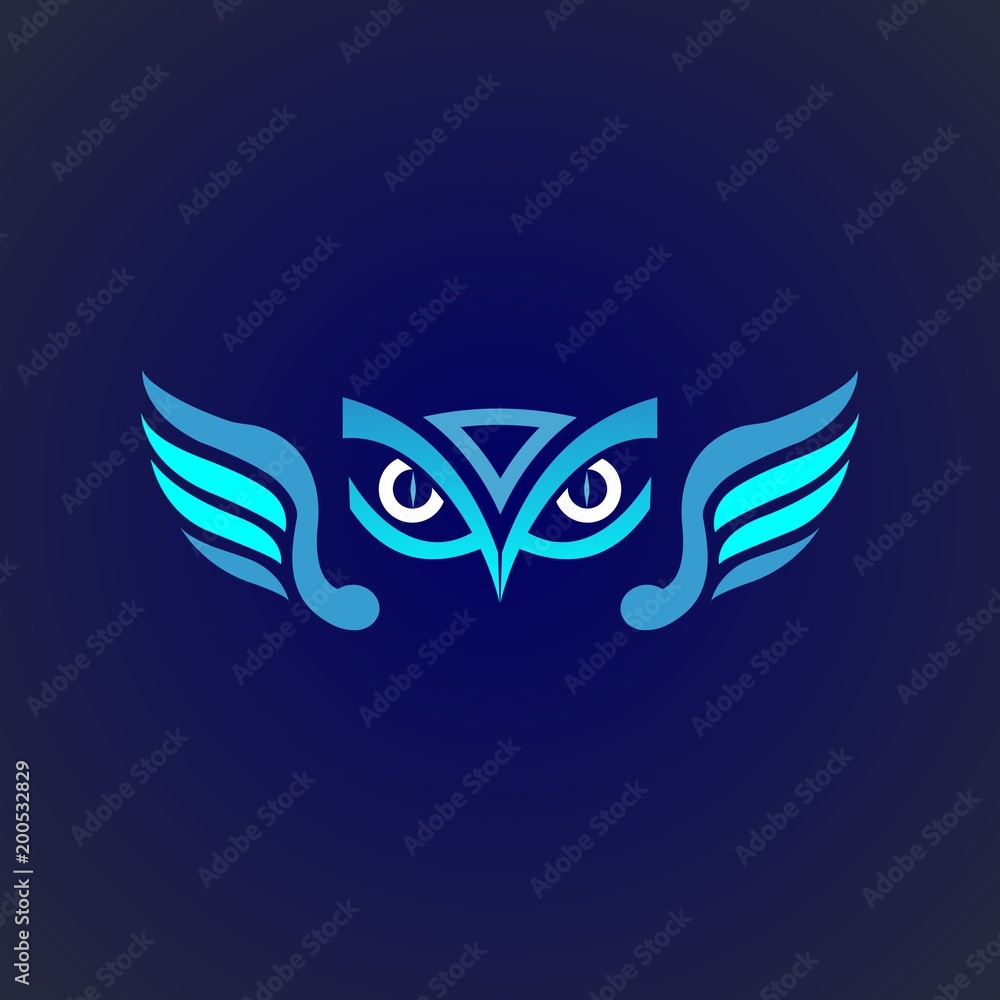 Fototapeta premium owl logo design for mascot or symbol