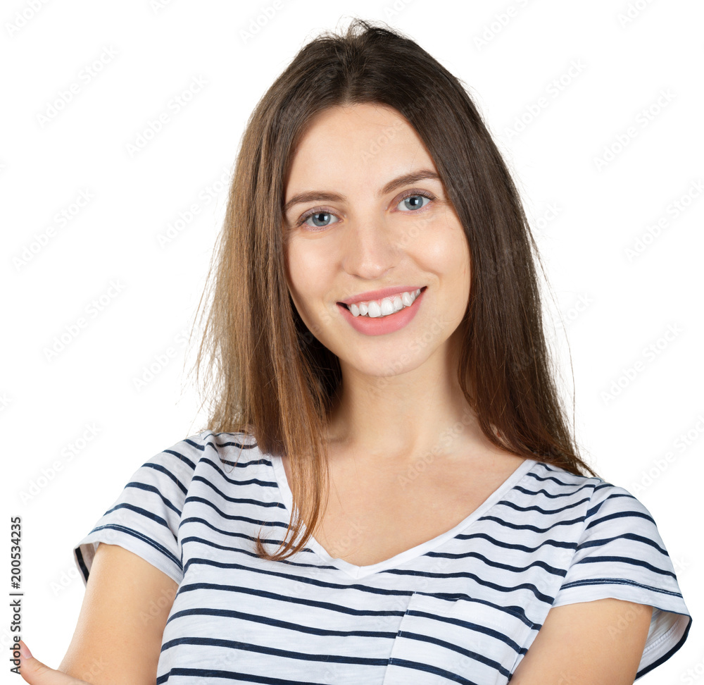 Young caucasian beautiful woman portrait isolated on white background Young caucasian beautiful woman portrait isolated on white background