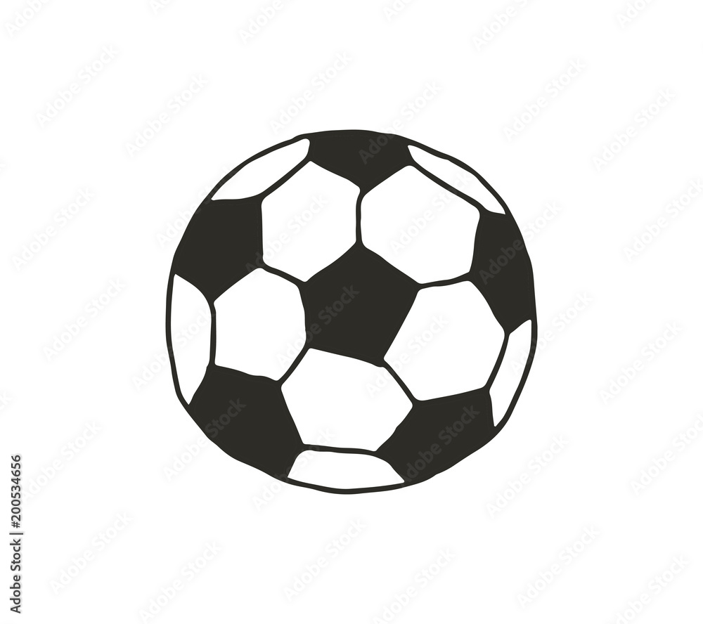 Hand draw vector cartoon football ball illustration on white background Hand draw vector cartoon football ball illustration on white background