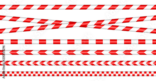 Set Of Barrier Tapes Red/White photo