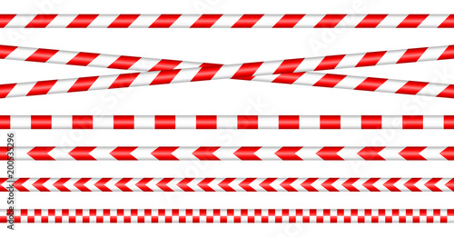 Set Of Barrier Tapes Red/White