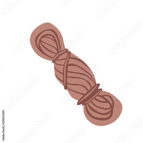 Coil of rope. Vector illustration, isolated on white background.