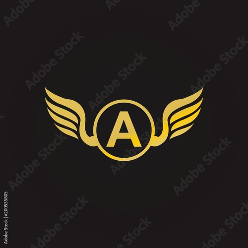 wing logo design for emblem, logo, or fly