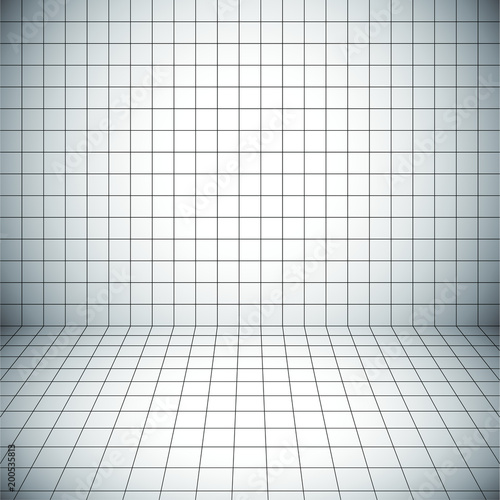 Blank white space with perspective grid