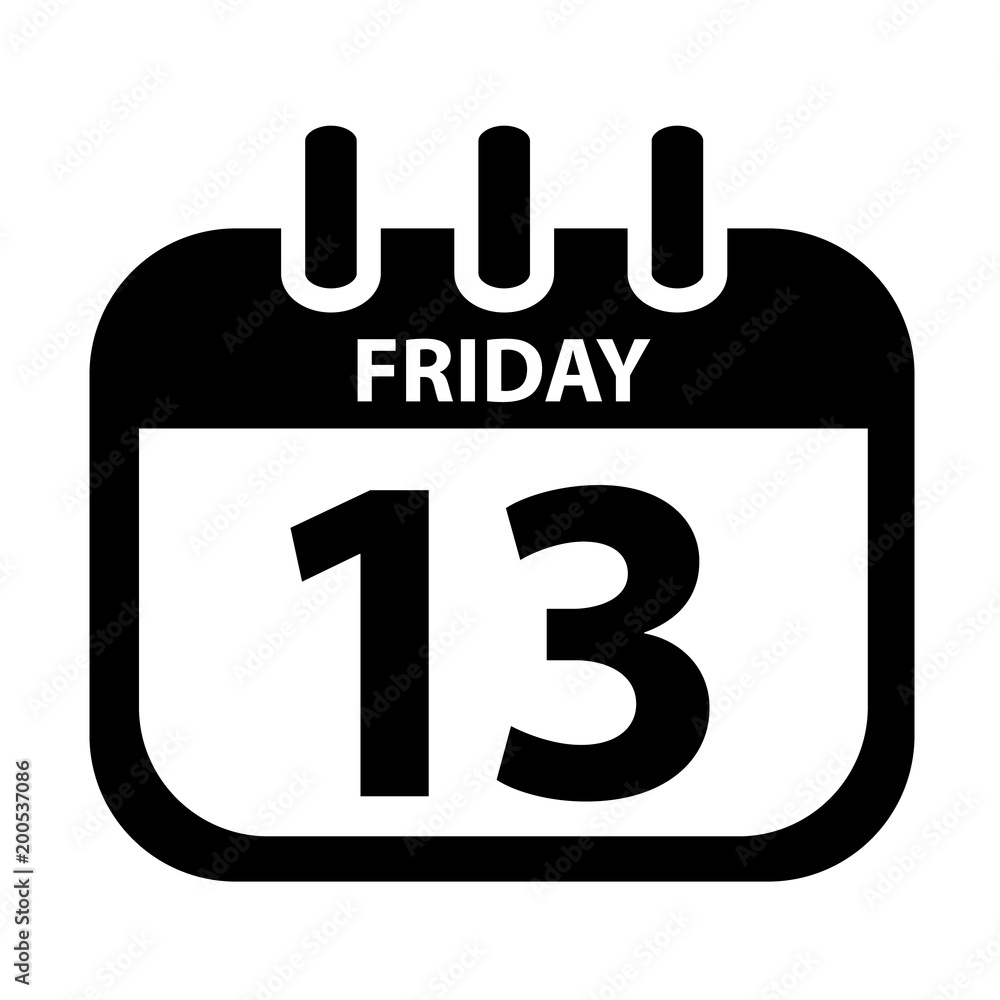 Friday 13th Calendar - Black Vektor Illustration - Isolated On White Background Friday 13th Calendar - Black Vektor Illustration - Isolated On White Background