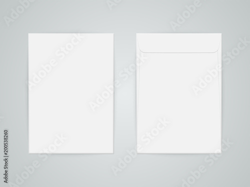 C4 blank mockup white vector letter paper envelope