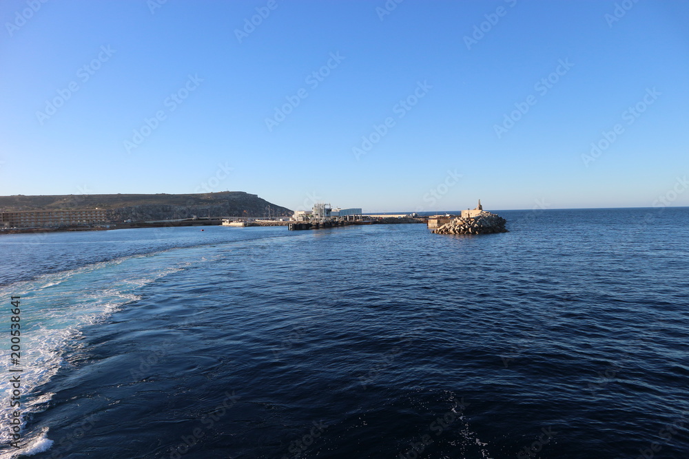 View of Cirkewwa port, Malta